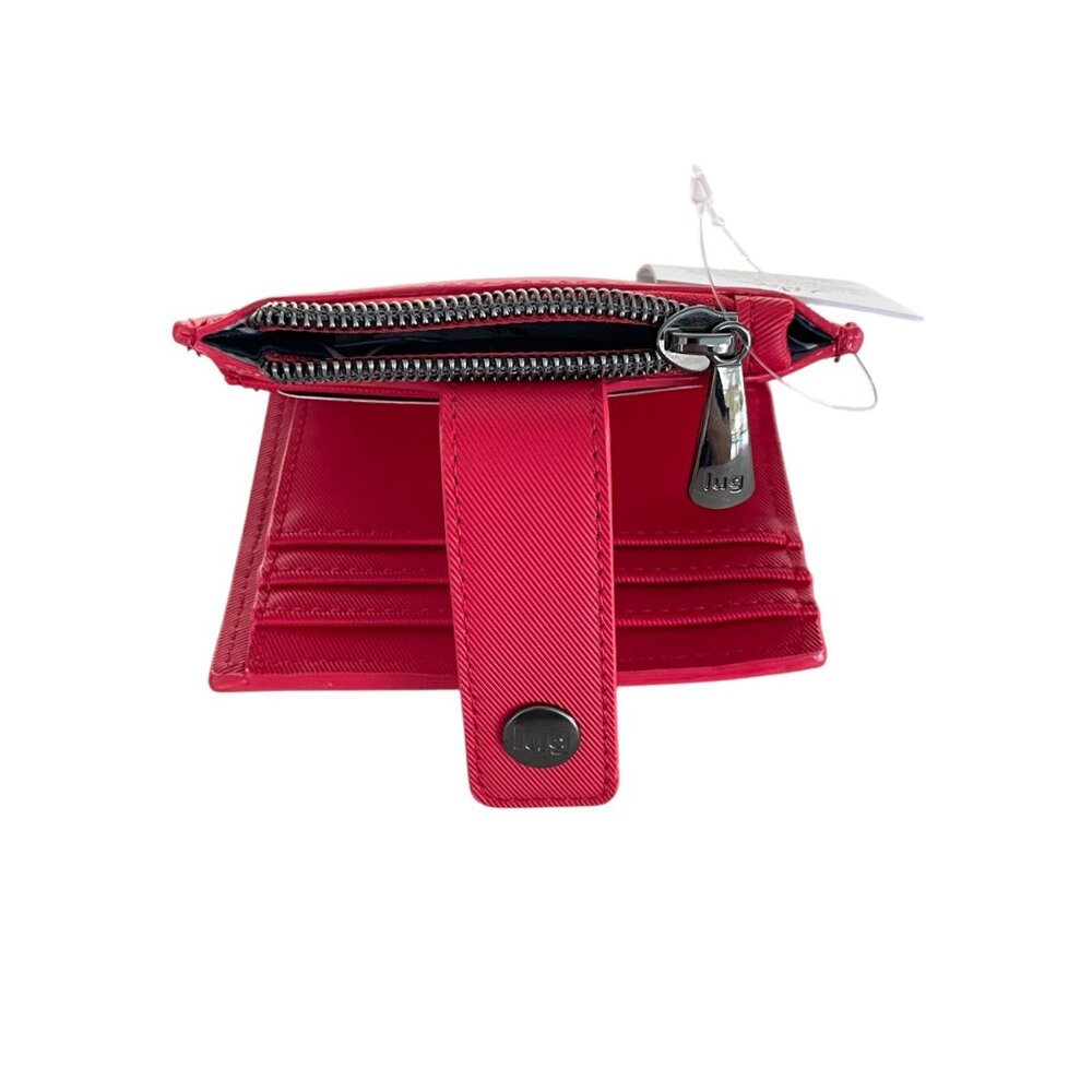Lug Hurdle Satin Luxe Vegan Leather Wallet Poppy Red - Picture 5 of 10